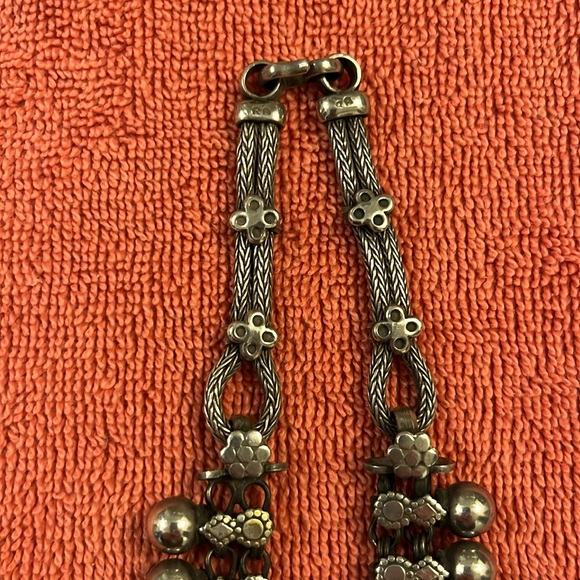 Boho, tribal Thai silver necklace - Picture 2 of 4